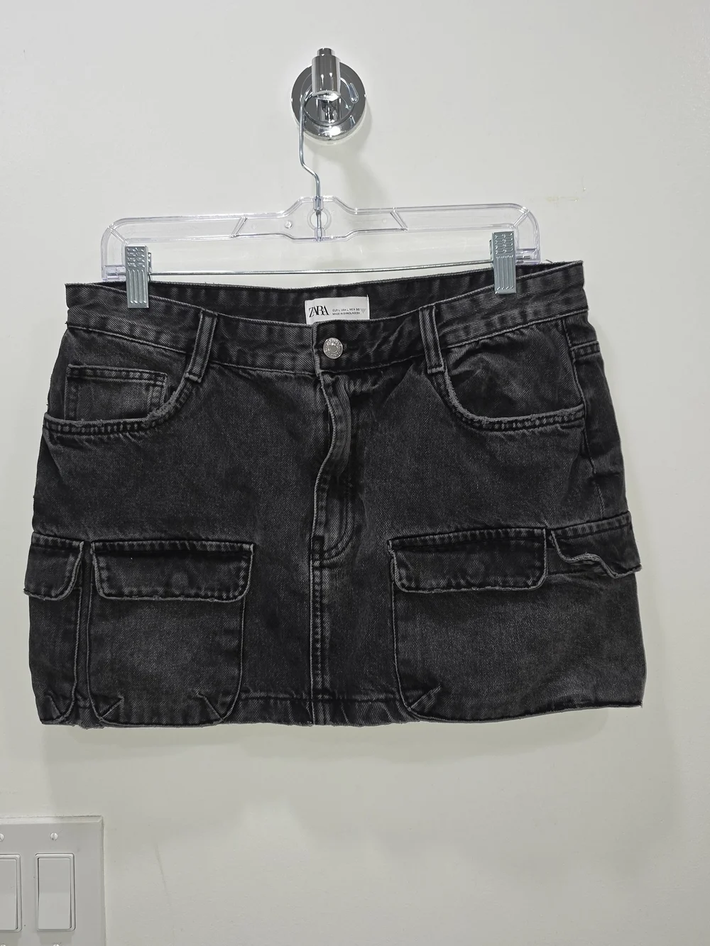 Zara Black Denim Mini Skirt